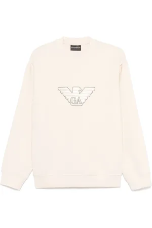 Emporio Armani Bluzy, Mężczyzna, Beżowy, M, Crew Neck Sweater