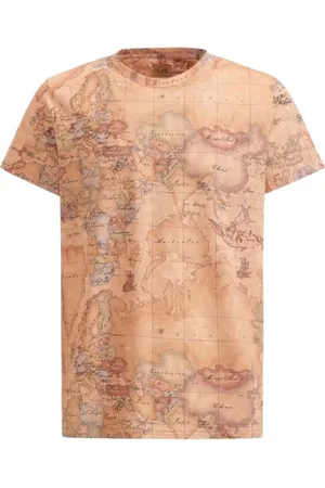ALVIERO MARTINI 1A CLASSE Koszulki, Mężczyzna, Beżowy, L, T-shirt Geo Classic Naturalny