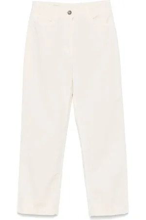PESERICO SIGN Spodnie, Kobieta, Beżowy, L, Turn-Up Cropped Trousers
