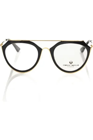 FRANKIE MORELLO Akcesoria, unisex, Czarny, ONE SIZE, Okulary Aviator Czarno-Złote Metalowe