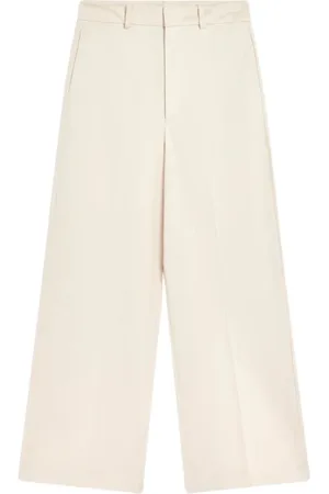 SEMICOUTURE Spodnie, Kobieta, Beżowy, M, Bawełniane Spodnie Gabardynowe Regular Fit