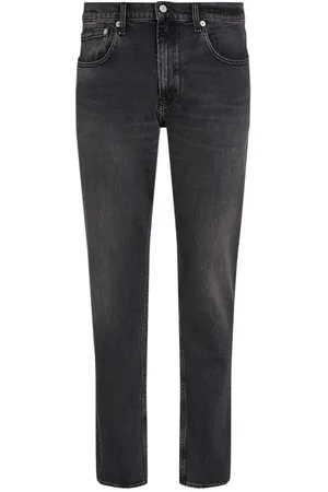 Calvin Klein Jeansy, Mężczyzna, Szary, W33 L34, Czarne Bawełniane Slim Jeansy o prostym krojuy