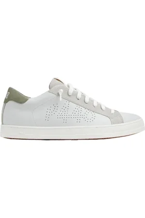 P448 Buty, Mężczyzna, Biały, 41 EU, Zamsz, Białe Skórzane Sneakersy z Szczegółami z Zamszu
