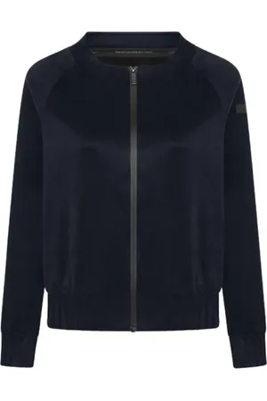 RRD Bluzy, Kobieta, Niebieski, S, Niebieski Sweter z Cupro i Zamkiem