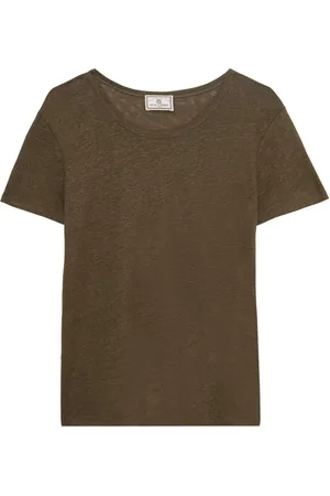 Inès de la Fressange Koszulki, Kobieta, Zielony, XL, Słoneczny T-shirt z khaki lniany