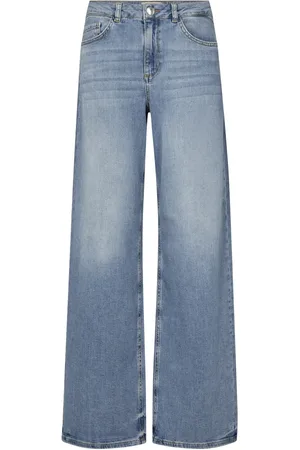 Mos Mosh Jeansy, Kobieta, Niebieski, W32, Bawełna, Jeansyy o szerokich nogawkach w stylu vintage Light