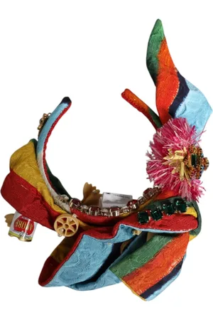 Dolce & Gabbana Akcesoria, Kobieta, Wielobarwność, ONE SIZE, Kryształowy Diadem Kwiatowy Opaska