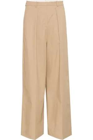 Soaked in Luxury Spodnie, Kobieta, Beżowy, M, Elegant Wide Leg Trousers Travertine