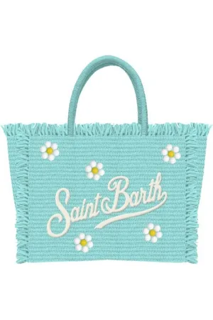 MC2 SAINT BARTH Torebki, Kobieta, Zielony, ONE SIZE, Wiklinowa torba z ekskluzywnym haftem logo