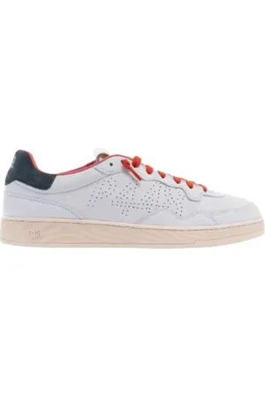 P448 Buty, Mężczyzna, Biały, 42 EU, Białe Skórzane Sneakersy z Podeszwą Gumową