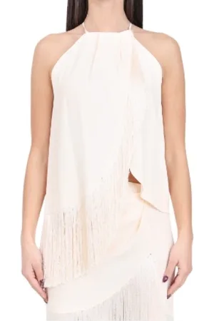 SIMONA CORSELLINI Koszulki, Kobieta, Beżowy, S, Elegancki Różowy Top