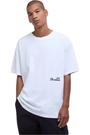 Barbour Koszulki, Mężczyzna, Biały, L, Bawełna, Oversized Graficzny T-shirt Biały-S