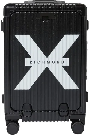 John Richmond Walizki, unisex, Czarny, ONE SIZE, Czarna twarda walizka z logo Richmond X
