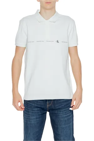 Calvin Klein Koszulki, Mężczyzna, Biały, S, Biała Polo Koszulka Mężczyźni Wiosna/Lato