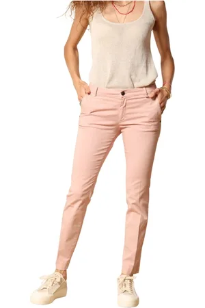 Masons Spodnie, Kobieta, Różowy, XL, Bawełna, Różowe Spodnie Chino Slim Fit