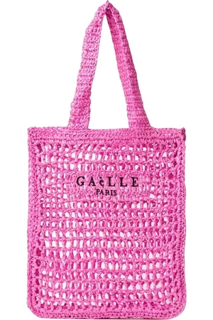 GAËLLE Torebki, Kobieta, Różowy, ONE SIZE, Fioletowa Torba Shopper z Haftowanym Logo