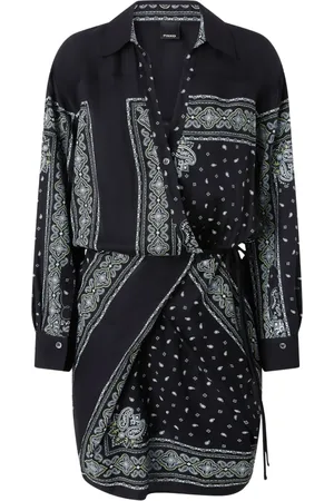 Pinko Sukienki, Kobieta, Czarny, S, Sukienka w Paisley Bandana Print