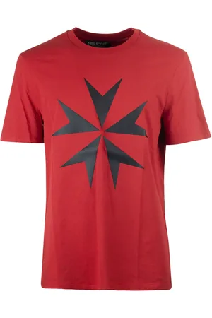 Neil Barrett Koszulki, Mężczyzna, Czerwony, M, Czerwony T-shirt z bawełny