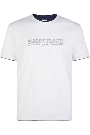 ELEVENTY Koszulki, Mężczyzna, Biały, M, Bawełna, Drukowany Bawełniany T-shirt z okrągłym dekoltem