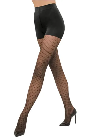 Wolford Bielizna, Kobieta, Czarny, S, Geometryczne Kropki Rajstopy Kontrolne