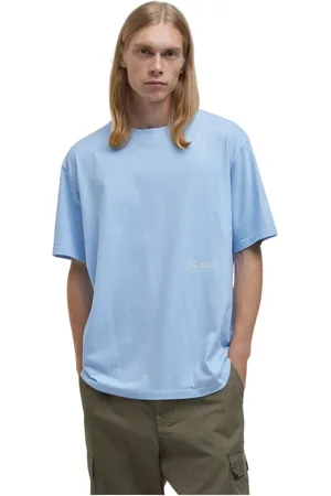 Barbour Koszulki, Mężczyzna, Niebieski, M, Bawełna, Oversized Graficzny T-shirt Chambray-S
