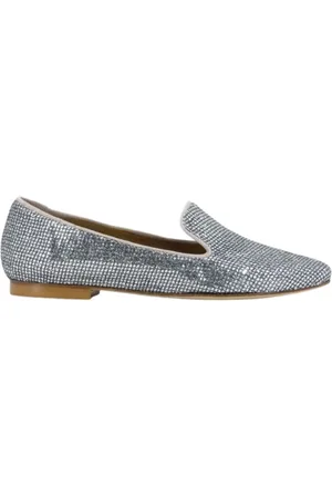 ANNA F. Buty, Kobieta, Szary, 36 EU, Len, Glitter mokasyn slip-on but