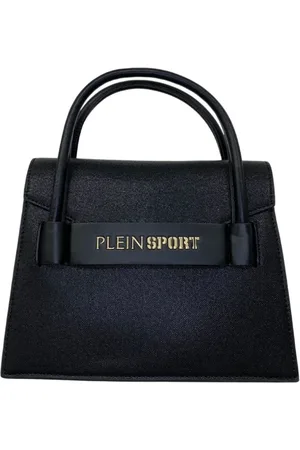 Philipp Plein Torebki, Kobieta, Czarny, ONE SIZE, Len, Czarna torba na ramię z logo z polietylenu