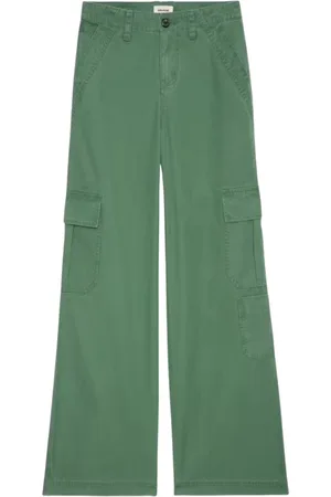 Zadig & Voltaire Jeansy, Kobieta, Zielony, M, Bawełna, Wojskowe spodnie z bawełny z wieloma kieszeniami