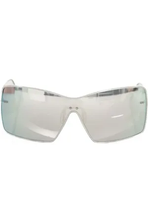 FRANKIE MORELLO Akcesoria, Kobieta, Szary, ONE SIZE, Okulary przeciwsłoneczne Shield z szarymi lustrzanymi soczewkami