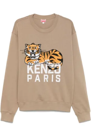 Kenzo Bluzy, Mężczyzna, Beżowy, M, Beżowy Sweter Stylowy Design