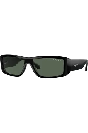 vogue Akcesoria, Kobieta, Czarny, ONE SIZE, Stylowe okulary przeciwsłoneczne z ciemnozielonymi soczewkami