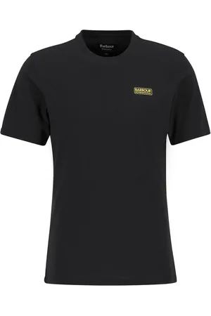Barbour Koszulki, Mężczyzna, Czarny, 3XL, Czarna Bawełniana Koszulka z Logo Krótki Rękaw