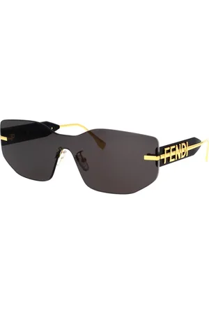 Fendi Akcesoria, unisex, Żółty, ONE SIZE, Zmysłowe Okulary w Stylu Maski