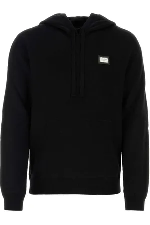 Dolce & Gabbana Bluzy, Mężczyzna, Czarny, XS, Czarny sweter z wełnianym dodatkiem