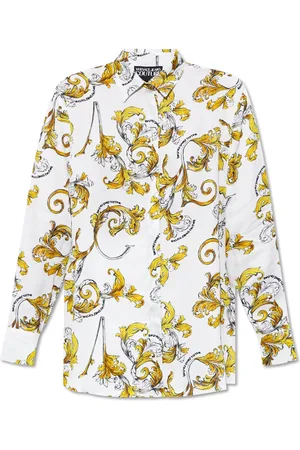 VERSACE Bluzki, Kobieta, Biały, S, Koszula z nadrukiem `Outline Barocco`