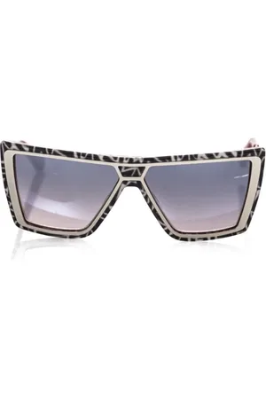 FRANKIE MORELLO Akcesoria, unisex, Wielobarwność, ONE SIZE, Kwadratowe Okulary Przeciwsłoneczne Zebra Niebieskie Lustro
