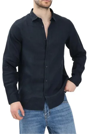 Armani Exchange Koszule, Mężczyzna, Niebieski, XL, Niebieska Koszula z Długim Rękawem