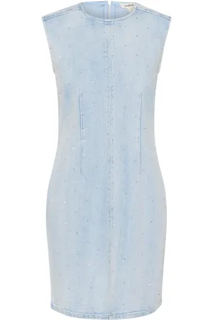 Soaked in Luxury Sukienki, Kobieta, Niebieski, XS, Sukienka Dżinsowa Slim-Fit Niebieska