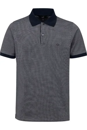 Dunhill Koszulki, Mężczyzna, Niebieski, M, Bawełna, Niebieski Polo z Bawełny i Jedwabiu z Dżerseju