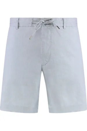 HUGO BOSS Szorty, Mężczyzna, Niebieski, M, Szorty Bermudzkie z Lnu