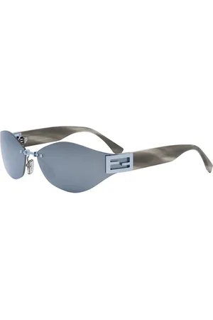 Fendi Akcesoria, unisex, Niebieski, ONE SIZE, Retro Niebieskie Lustro Okulary Przeciwsłoneczne