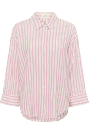Soaked in Luxury Bluzki, Kobieta, Wielobarwność, 2XL, Koszula w paski z 3/4 rękawami