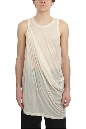 Rick Owens Koszulki, Mężczyzna, Biały, S, Anthem Dinge Tank Top