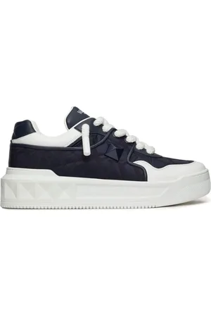 VALENTINO GARAVANI Buty, Mężczyzna, Niebieski, 40 1/2 EU, Len, Stylowe Sneakersy z Unikalnym Designem