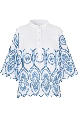 Lollys Laundry Bluzki, Kobieta, Wielobarwność, 2XL, Bawełna, Elegancka Bluzka Louisell z Haftami