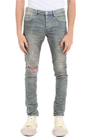 Purple Brand Jeansy, Mężczyzna, Niebieski, W34, Bawełna, Jeansyy Skinny Light Dirty Wax