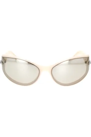 Givenchy Akcesoria, unisex, Biały, ONE SIZE, Len, Nowoczesne okulary przeciwsłoneczne o kształcie owalnym dla kobiet