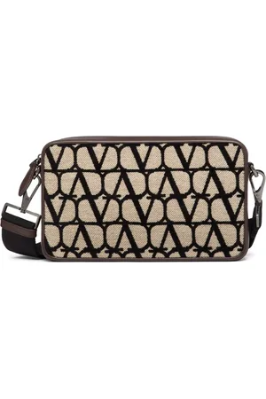 VALENTINO GARAVANI Torebki, Mężczyzna, brązowy, ONE SIZE, Len, Torba na ramię Iconographe