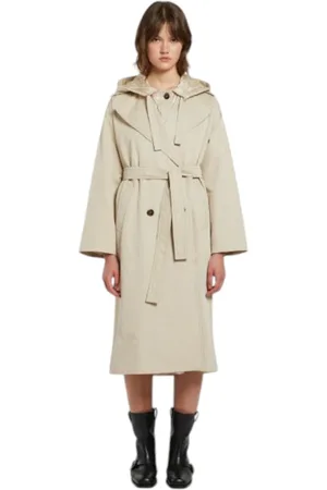 MARELLA Płaszcze, Kobieta, Beżowy, M, Beżowy Płaszcz Trenchcoat