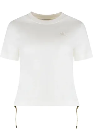 Burberry Koszulki, Kobieta, Biały, S, T-shirt z motywem i dekoracyjnymi detalami